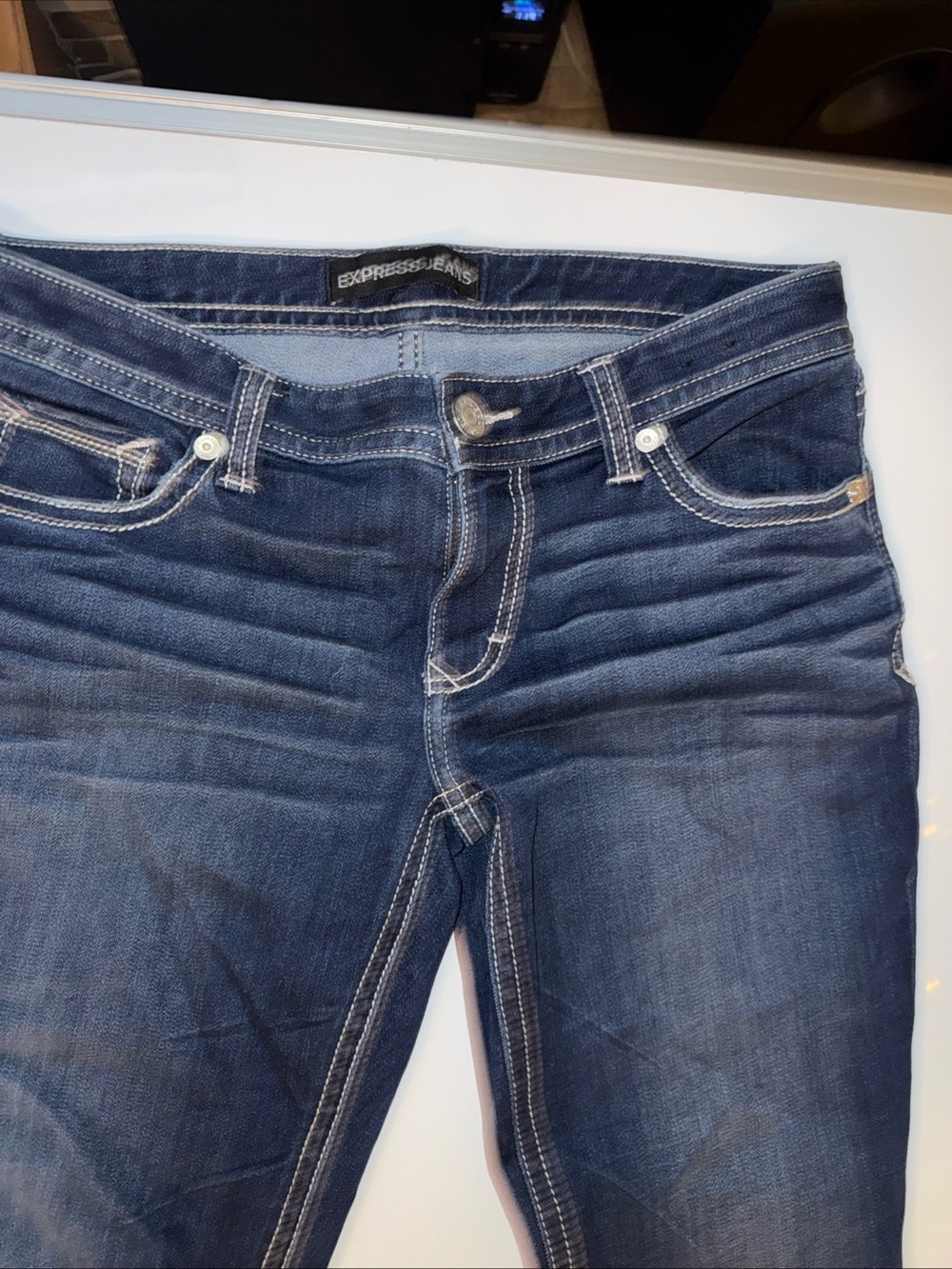 Womens Express Low Rise Jeans Size 12R Blue Jeans Denim - Picture 3 of 16